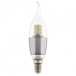 Лампа LED CA35 Свеча на ветру E14 7W 220V 3000K 60G CL/CH Lightstar 940642