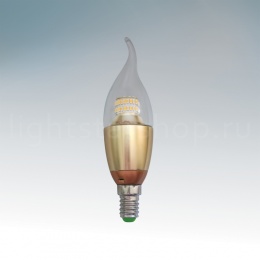 Лампа LED Свеча на ветру E14 6W 220V 3000K CLEAR/GOLD Lightstar 930622
